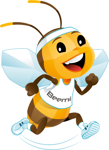 Beemi, das BeMyPT-Maskottchen, läuft los